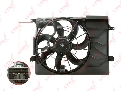 Вентилятор охлаждения радиатора в сборе с диффузором (LYNXauto RF-1564) 25380-2S500 KIA SPORTAGE 2011-2016